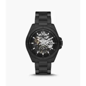 Image of Michael Kors Mens Brecken Automatic Stainless Steel Watch - Black