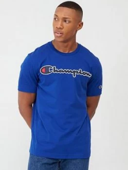 Image of Champion Logo Crew Neck T-Shirt - Blue