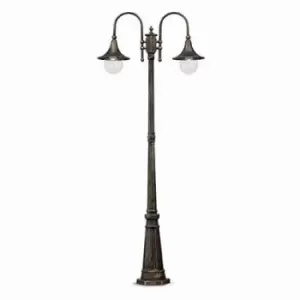 Image of Cima 2 Light Outdoor Post Lantern Brass IP43, E27