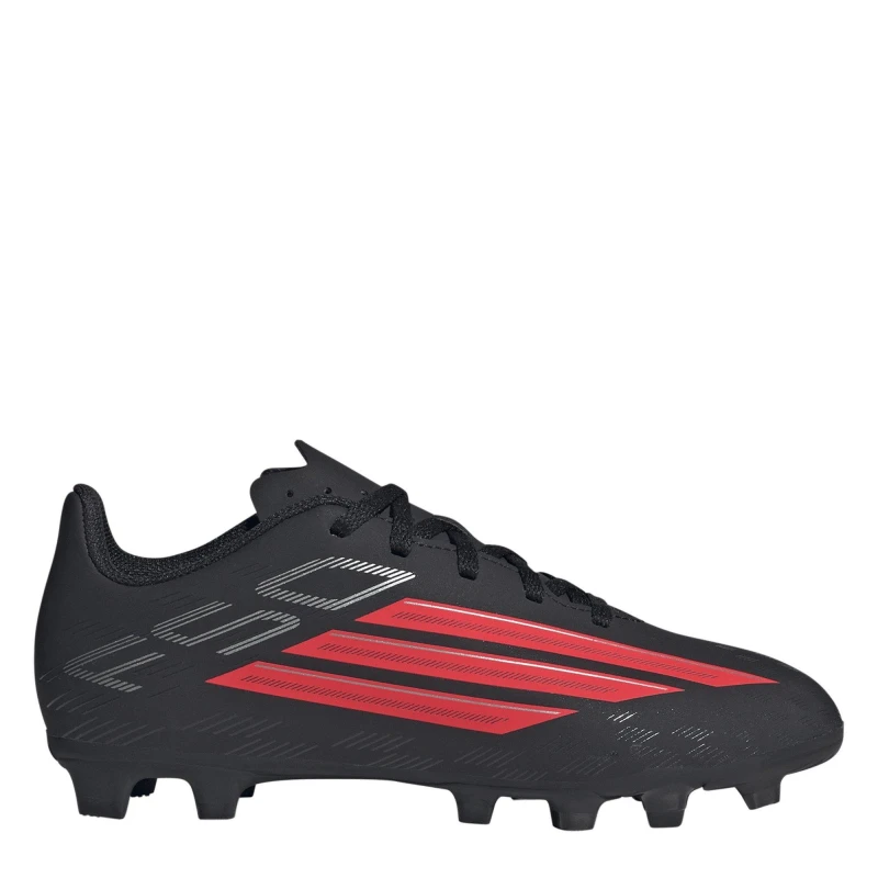 Image of adidas F50 Club Childrens Firm Ground Football Boots Black/Red male C12 (30.5)