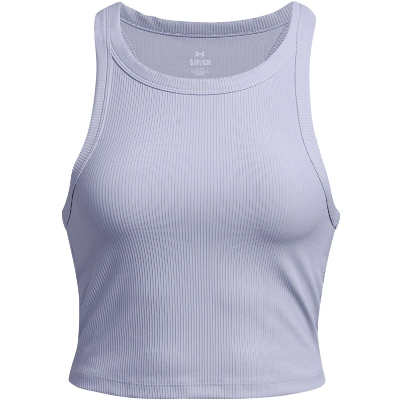 Image of Under Armour Meridian Rib Cropped Tank Womens Purple female 10 (S)