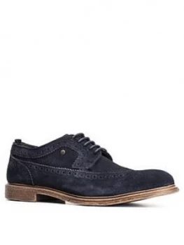 Image of Base London Onyx Suede Brogue - Navy