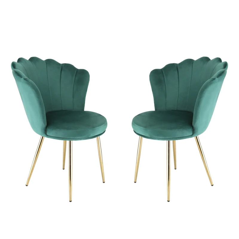 Image of Home Garden Direct Mini Flora - Occasional Chair in Velvet - Green Green Unisex