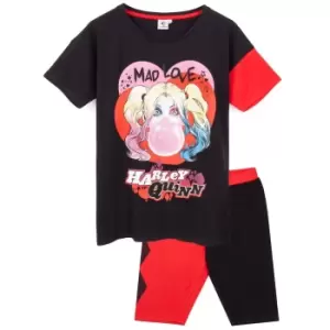 Image of Harley Quinn Womens/Ladies Mad Love Pyjama Set (L) (Red/Black)