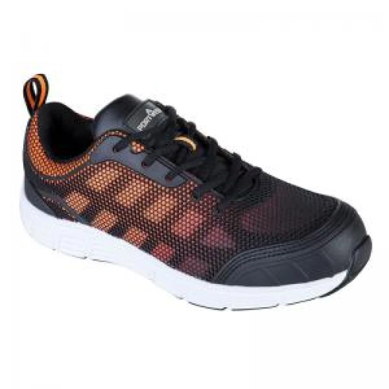 Image of Portwest Steelite Tove Safety Trainers FT15BKO41 Colour: Black / Orange