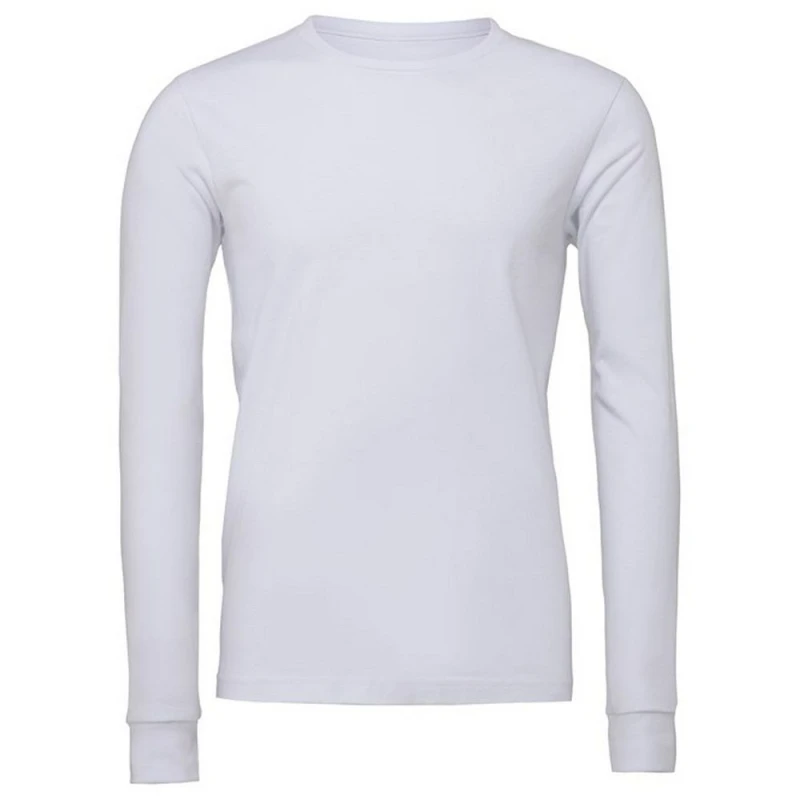 Image of Bella + Canvas Mens Jersey Long-Sleeved T-Shirt in White Size: XS White Male XS