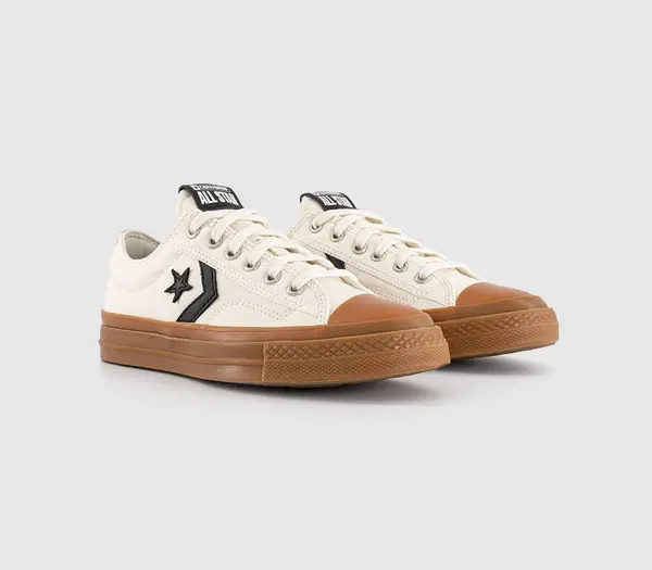 Image of Converse Womens Star Player 76 Trainers Egret Gum Honey Black Natural, 4