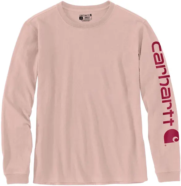 Image of Carhartt Workwear Logo Ladies Long Sleeve Shirt, pink, Size L for Women