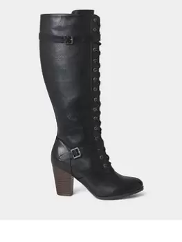 Image of Joe Browns Sharp And Smart Lace High Leg Boots-black, Black, Size 4, Women