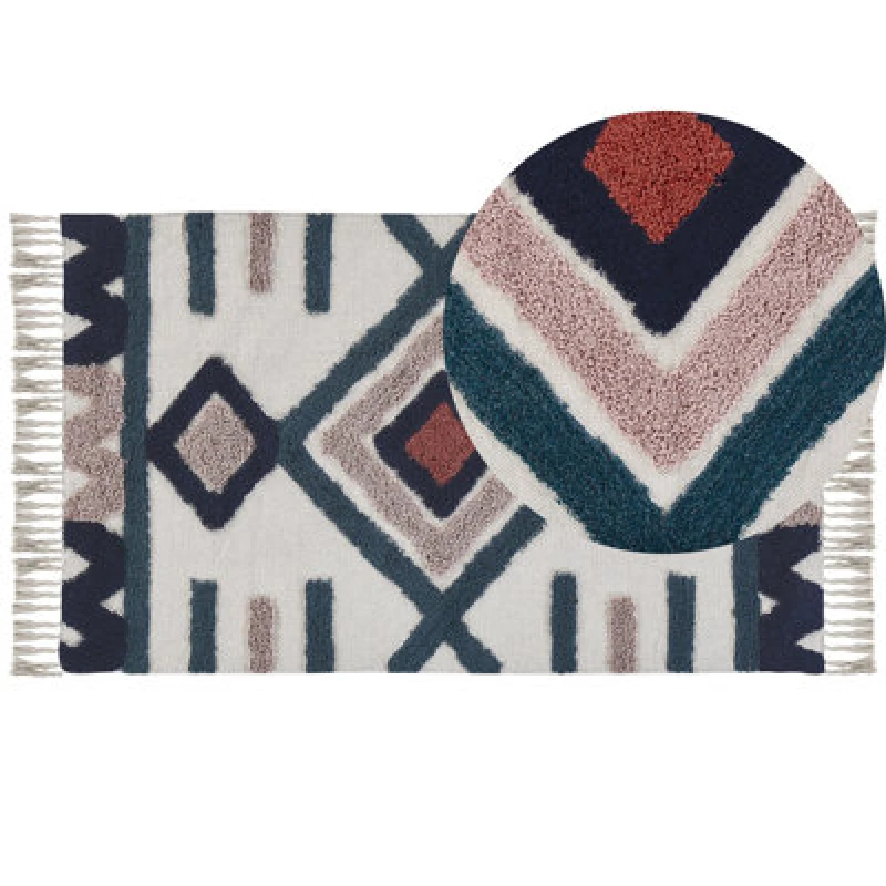 Image of Beliani Rug Kozlu Multicolour 80 X 150 Cm Cotton