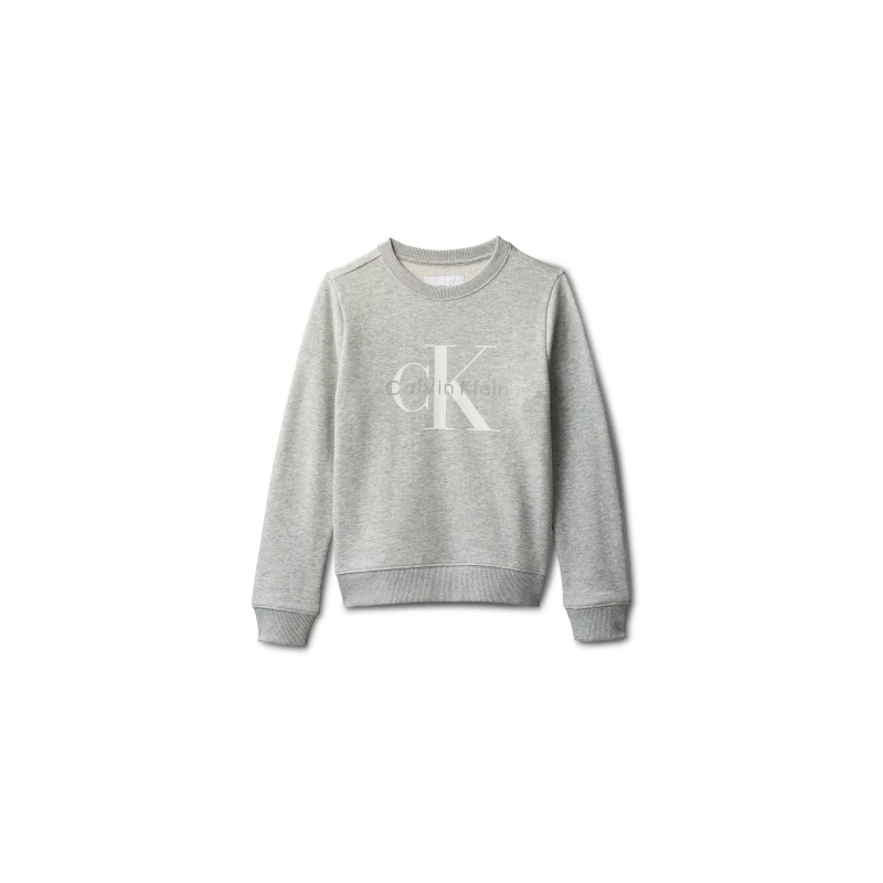 Image of Calvin Klein CK L Logo Crew Nck Jn63 Grey male 8Y