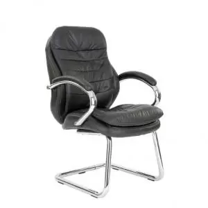 Image of Santiago C Chrome Cantilever Framed Leather Armchair BN 50401ET