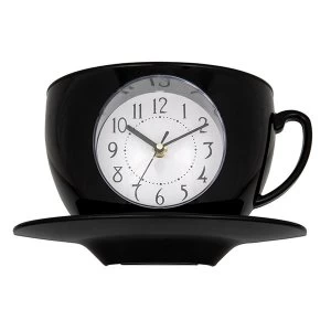 Image of Tearoom Cup & Saucer Clock Black