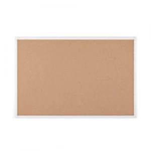 Image of Bi-Office Maya Antimicrobial Cork Board with Aluminium Frame 900 x 600 mm