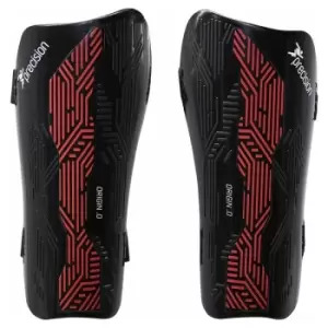 Image of Precision Origin.0 Strap Shin Guards Black/Red Large