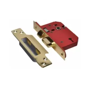 Image of Union StrongBOLT 2203S 3 Lever Mortice Sashlock Polished Brass 81mm 3" Visi