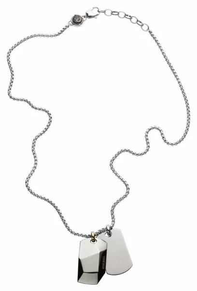 Image of Diesel DX1143040 LOW POLY DOUBLE ASYMETRIC DOGTAGS Jewellery