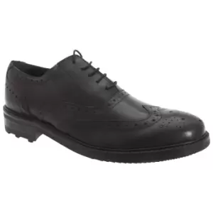 Image of Roamers Mens 5 Eyelet Brogue Oxford Leather Shoes (10 UK) (Black)