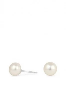 Image of Simply Silver Sterling Silver 8Mm Freshwater Pearl Stud Earrings