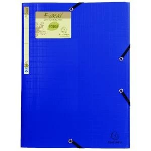 Image of Exacompta Forever Elasticated 3 Flap Folder Blue Pack of 15 551572E