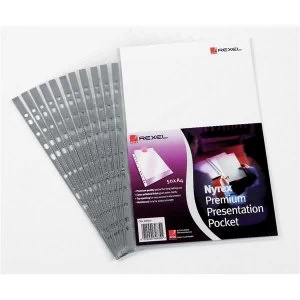 Image of Rexel Nyrex A4 Premium Presentation Top Opening Pockets Clear - 1 x Pack fo 50 Pockets
