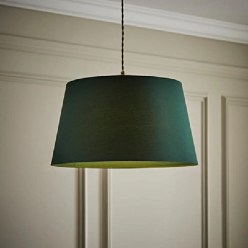 Image of ValueLights ValueLights Aspen Forest Green Tapered Easy Fit Pendant Lamp Shade in Bottle Green Size: Large Bottle Green Large Unisex 5016529273943