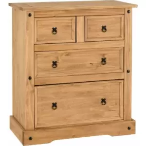 Image of Corona 2 + 2 Deep Base Drawer Chest in Distressed Waxed Pine