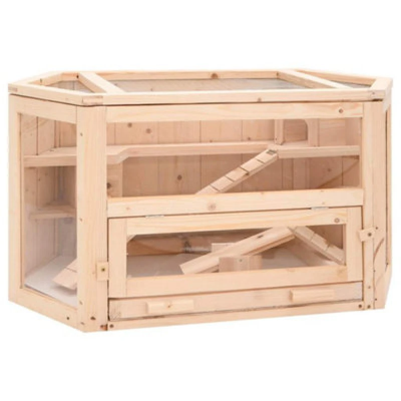 Image of VIDAXL Hamster Cage 80x40x43cm Solid Wood Fir Vidaxl 8720845956295