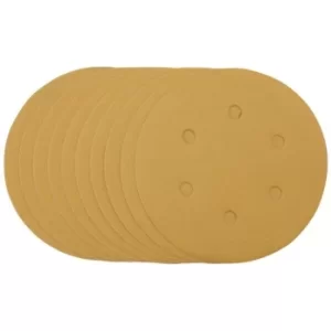 Image of Draper Gold Sanding Discs with Hook & Loop, 150mm, 320 Grit (Pack of 10)