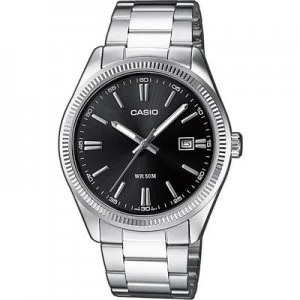 Image of Casio Quartz Wristwatch MTP-1302PD-1A1VEF (L x W x H) 44.2 x 38.5 x 9.2mm Silver Enclosure material=Brass Material (watch strap)=Stainless steel