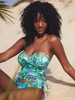 Image of Panache Cape Verde Padded Bandeau Tankini Top Wild Animal - Multi, Size 32E, Women