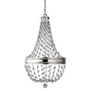 Image of 6 Light Chandelier Polished Nickel Finish, E14