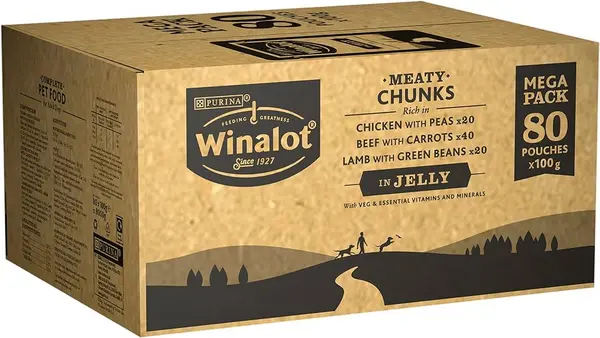 Image of Purina Winalot Meaty Chunks Mixed in Jelly Dog Food 80 x 100g