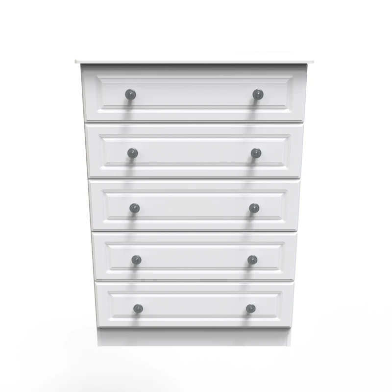 Image of Kendal 5 Drawer Chest In White Ash (Ready Assembled)