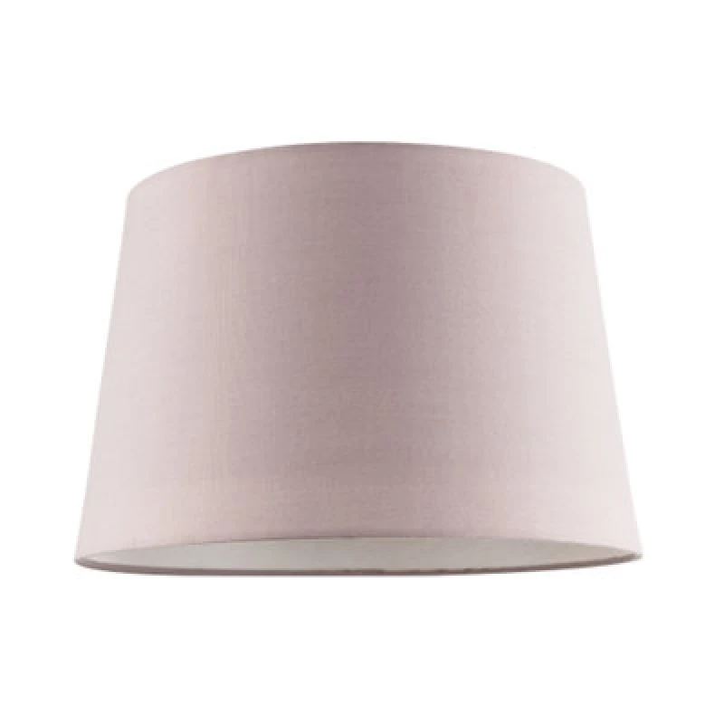 Image of Happy Homewares Blush Pink Cotton Fabric 12" Drum Lampshade With White Cotton Inner