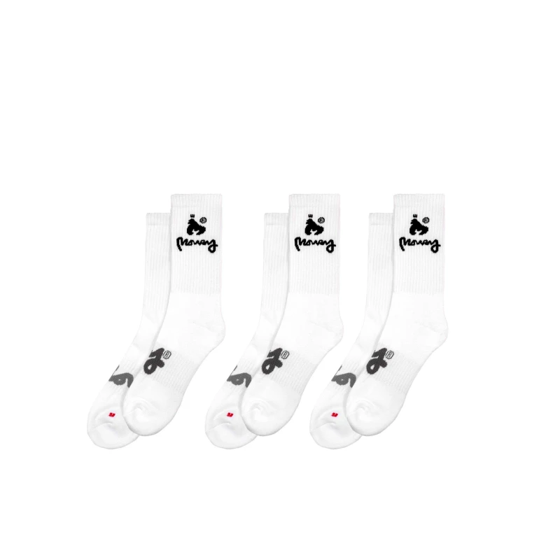 Image of Money 3 Pack Sports Socks - White White 7 - 11