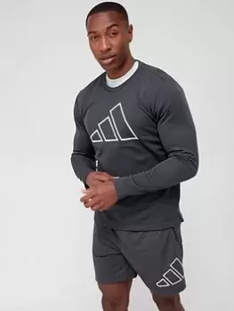 Image of adidas Train Future Icons 3 Bar Long Sleeve T-Shirt - Black Size M Men