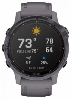Image of Garmin Fenix 6S Pro Solar Amethyst With Shale Grey Strap Watch