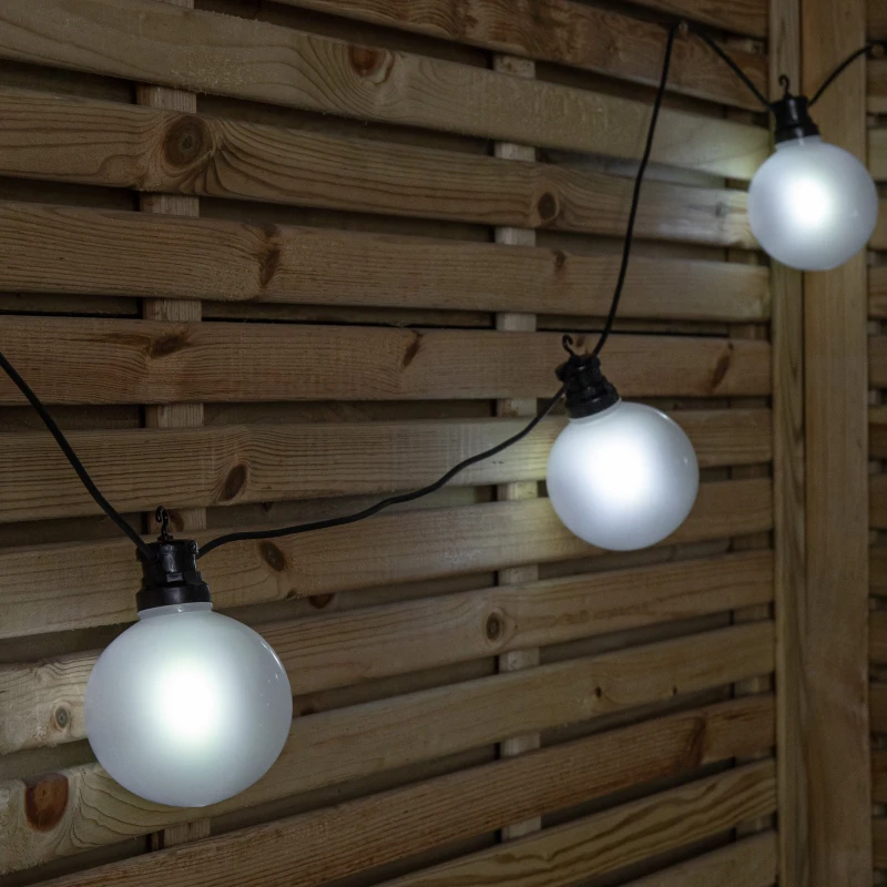 Image of 4.5m Set of 10 Frosted Ball Style Cap String Lights with Filament in White