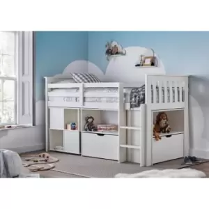 Image of Milo White Sleep Station Desk Storage Bed and Pocket Mattress