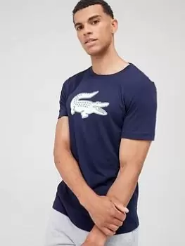 Image of Lacoste Large Croc T-Shirt, Navy, Size L, Men