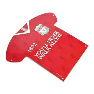 Image of Liverpool Crest Shirt Shaped Metal Sign