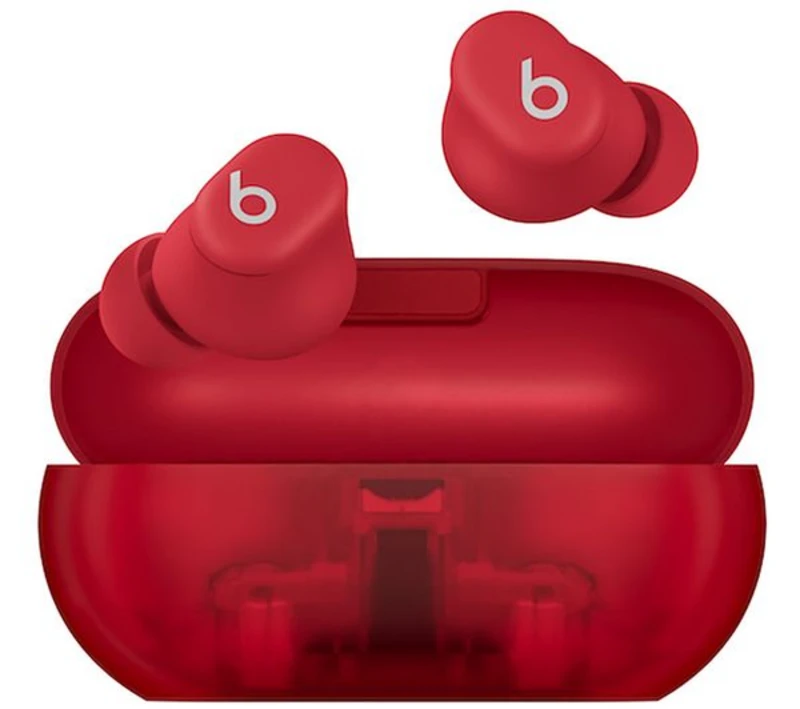 Image of Beats Solo Buds True Wireless In-Ear Headphones - Transparent Red