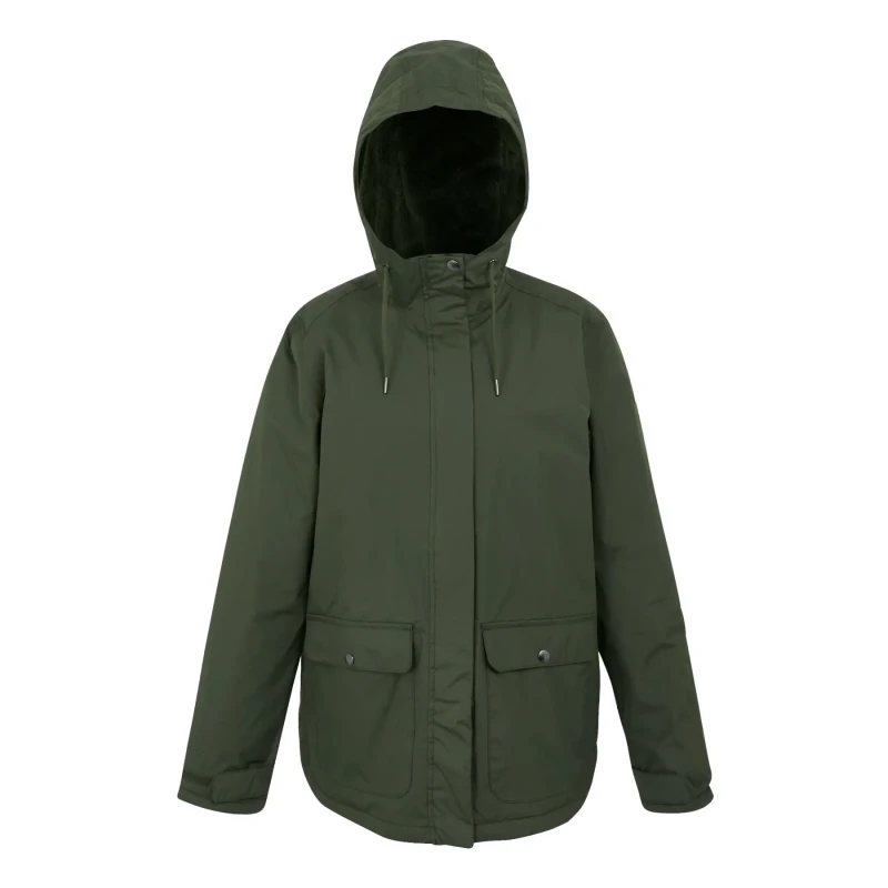 Image of Womens waterproof hooded jacket Regatta Broadia Vert Female 40