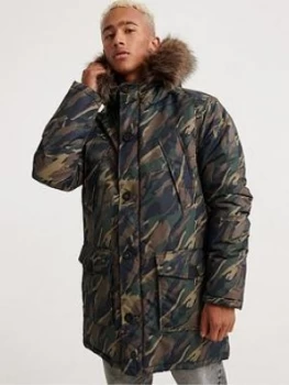 Image of Superdry Everest Parka, Camo Size M Men
