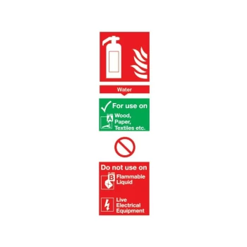 Image of Sitesafe - Water Fire Extinguisher Vinyl Sign - 100 X 300MM