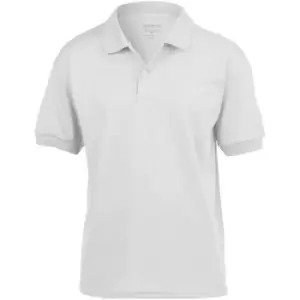 Image of Gildan DryBlend Childrens Unisex Jersey Polo Shirt (S) (White)