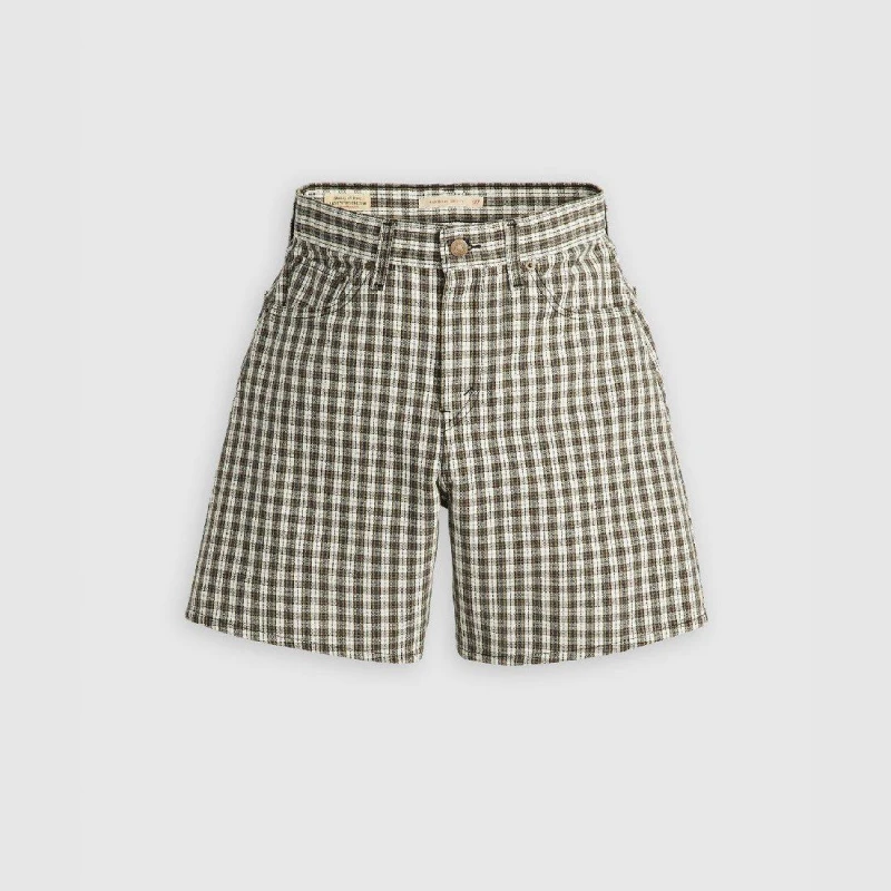 Image of Levis Womens Milo Plaid High Baggy Denim Shorts Milo Plaid female 25 L32