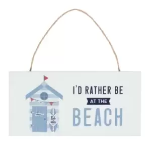 Image of I'd Rather Be At The Beach Hanging MDF Sign