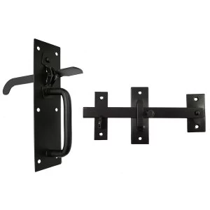 Image of Select Hardware Suffolk Door Latch - Black, Pack of 1 x Set